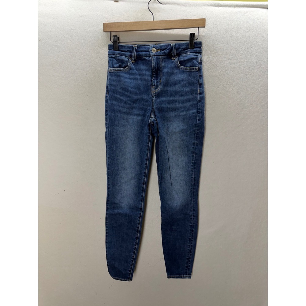American Eagle Curvy Hi-Rise Jegging Womens 0 Blue Next Level Stretch 3541